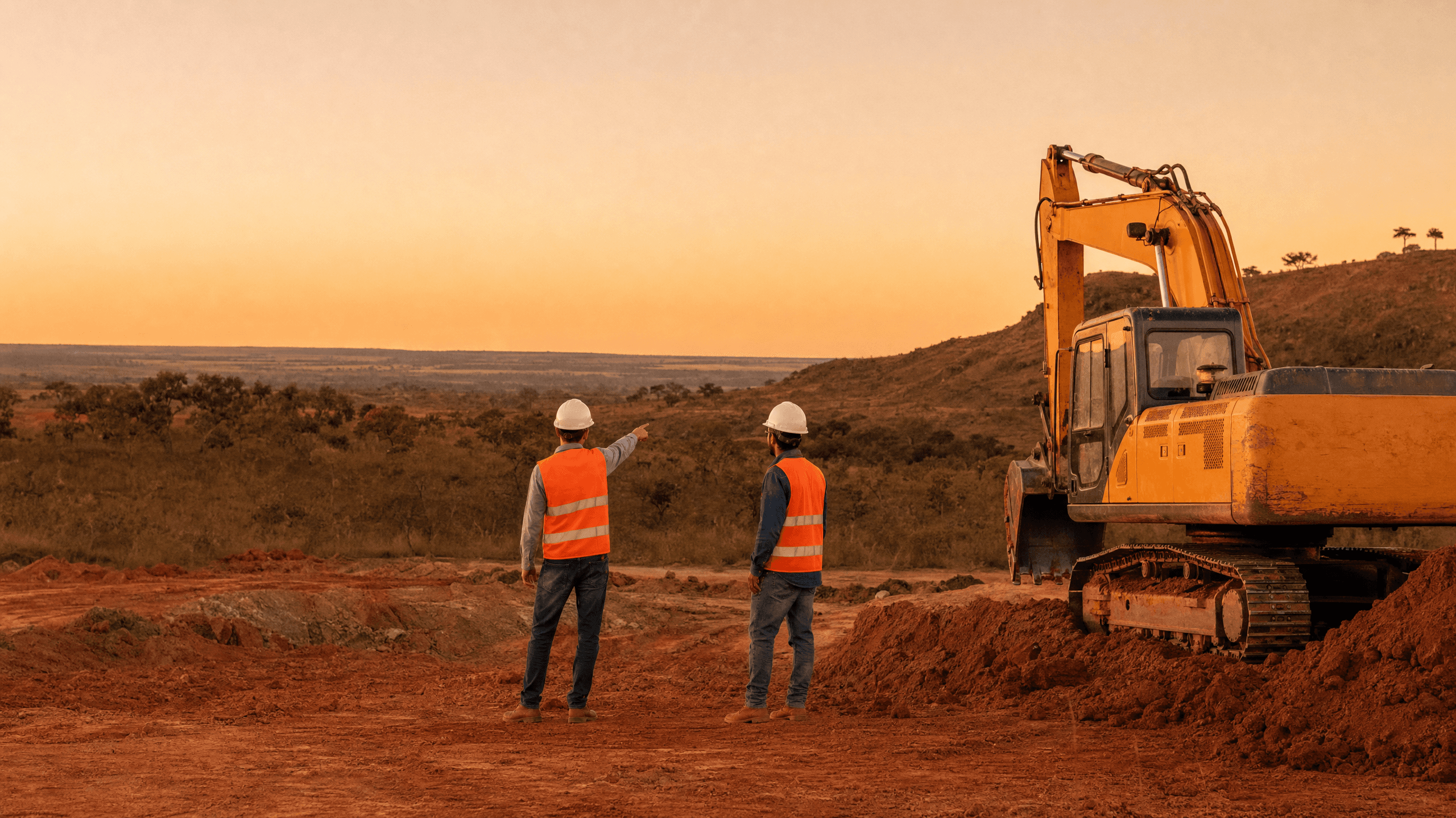 Equipe da Moreira Empreendimentos avaliando canteiro de obras